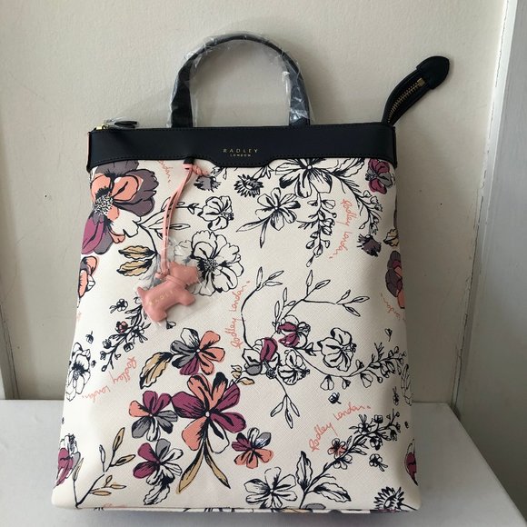 RADLEY LONDON SKETCHY FLORAL MEDIUM ZIP-TOP BACKPA - Picture 8 of 13